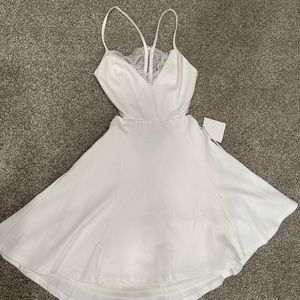 Lulu’s White Skater Dress with lace